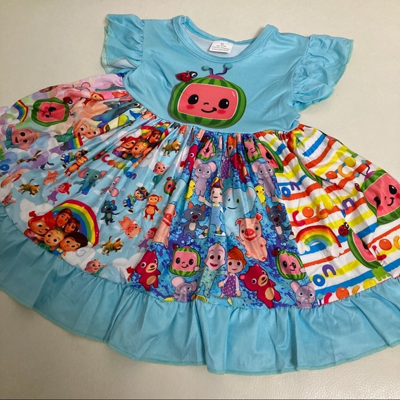 Cocomelon cute blue twirl colorful dress - Picture 6 of 6
